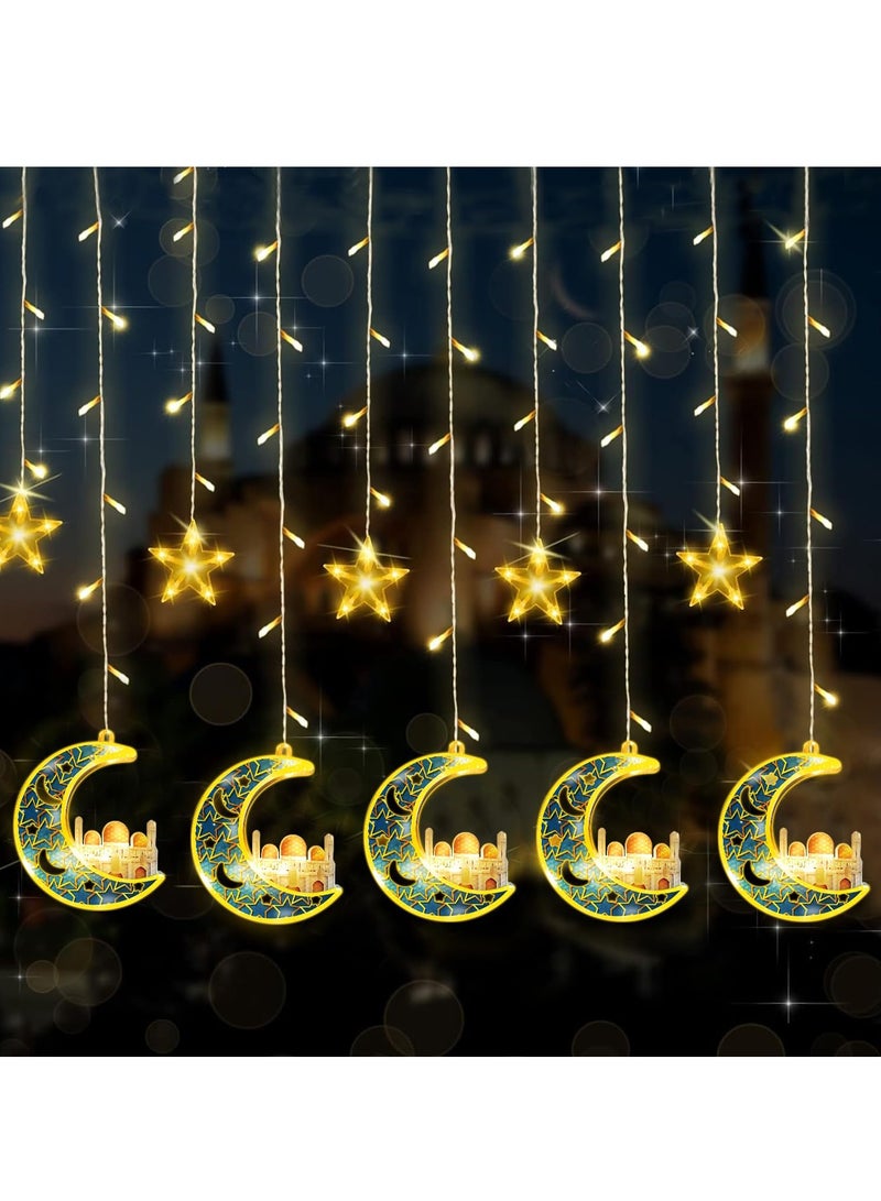 يواوليتي أضواء زينة رمضان ، أضواء رمضان ، أضواء ليلة رمضان مع علبة بطارية تعمل بالطاقة في الأماكن المغلقة في الهواء الطلق(5 نجوم و 5 أقمار على شكل قلعة)  - Image 5