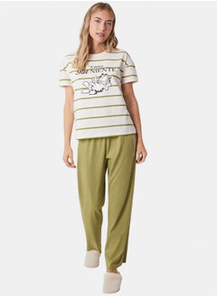 women'secret Garfield Short Sleeve Cotton Long Pajamas  - Image 1