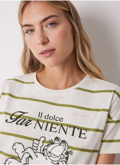 women'secret Garfield Short Sleeve Cotton Long Pajamas  - Image 2