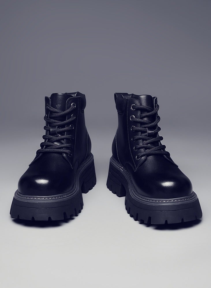 Warrior New Youth Fashion Thick Sole High Top Boots - Image 2