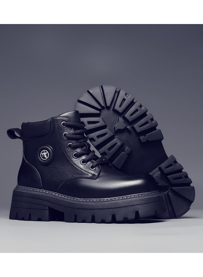 Warrior New Youth Fashion Thick Sole High Top Boots - Image 4