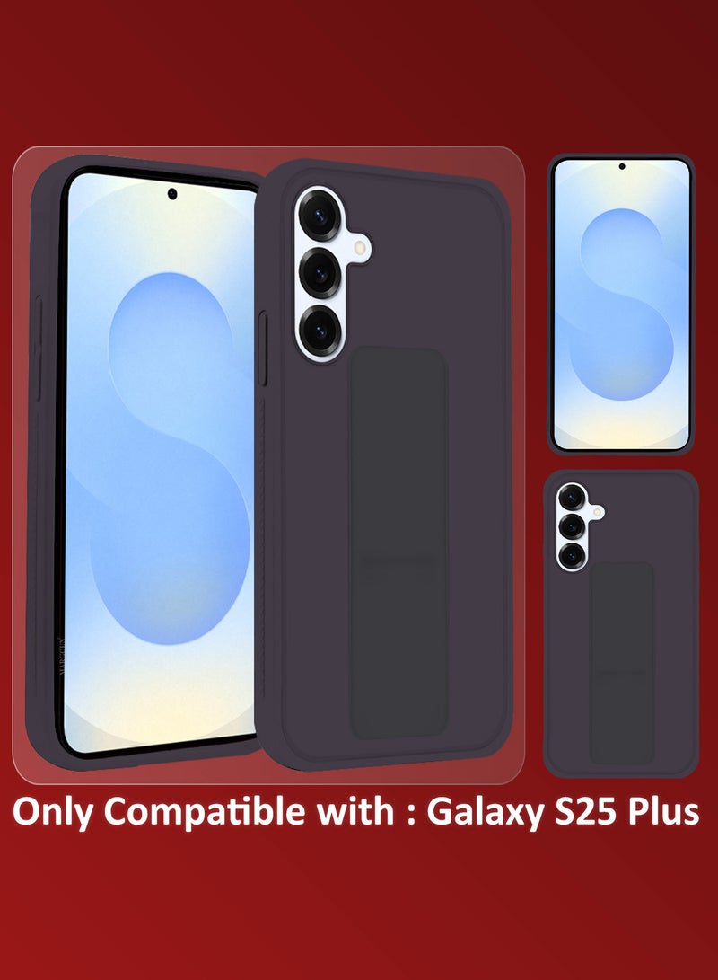 CATANES Galaxy S25 Plus Case Silicone with Stand Function Finger Grip Case Cover / Dark Purple - Image 3