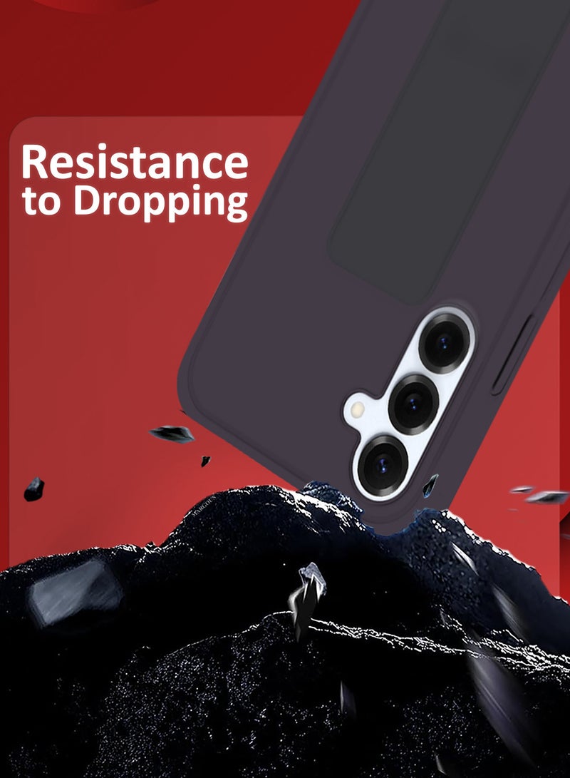 CATANES Galaxy S25 Plus Case Silicone with Stand Function Finger Grip Case Cover / Dark Purple - Image 5