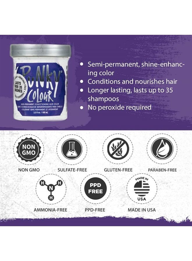 Jerome Russell Punky Violet Semi Permanent Conditioning Hair Color, Non-Damaging Hair Dye, Vegan, PPD and Paraben Free, Transforms to Vibrant Hair Color, Easy To Use and Apply Hair Tint, lasts up to 35 washes, 3.5oz - Image 3