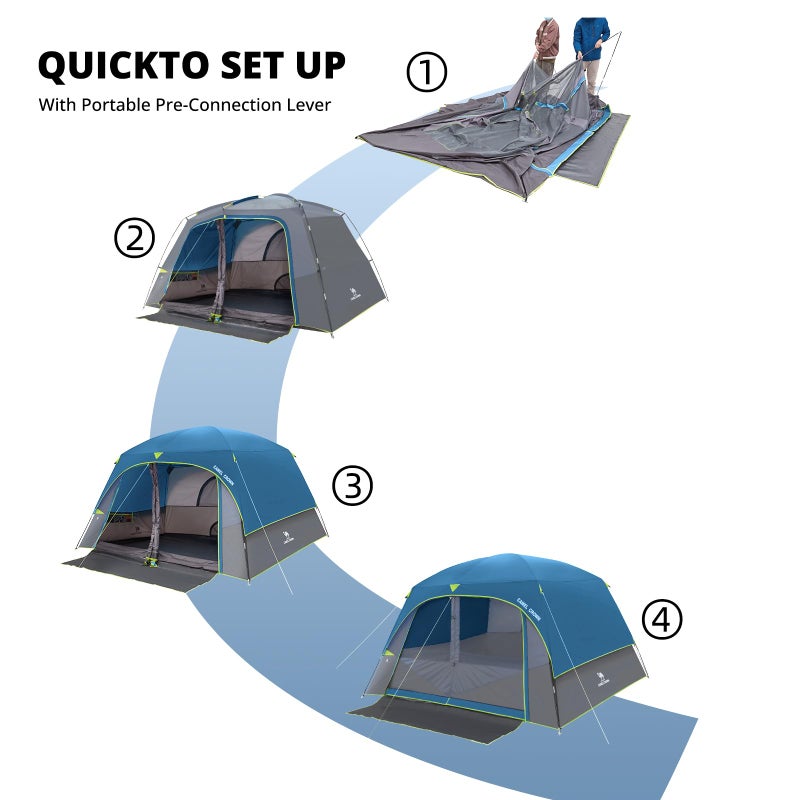 CAMEL CROWN Camping Tents for 6 Person Tent,Weatherproof Tent with Rainfly & Carry Bag,Family Camping Tent for Outdoor - Image 3