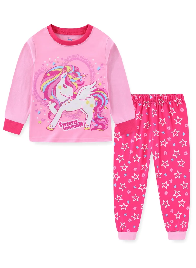 بيبي كلو Glow Sweet Unicorn Girls Cotton Pajama Night Set