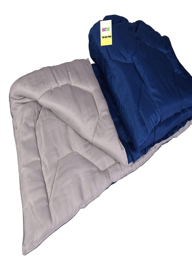 Kwitchy Toddlers & Kids Reversible Comforter Baby All Season Use Blankets AC Quilt (170 GSM, for Upto 8-9 Years Child) (60 X 40 Inches) (5 X 3.3 Feet) (152.4 X 101.6 Cm, Blue & Grey) - Image 1