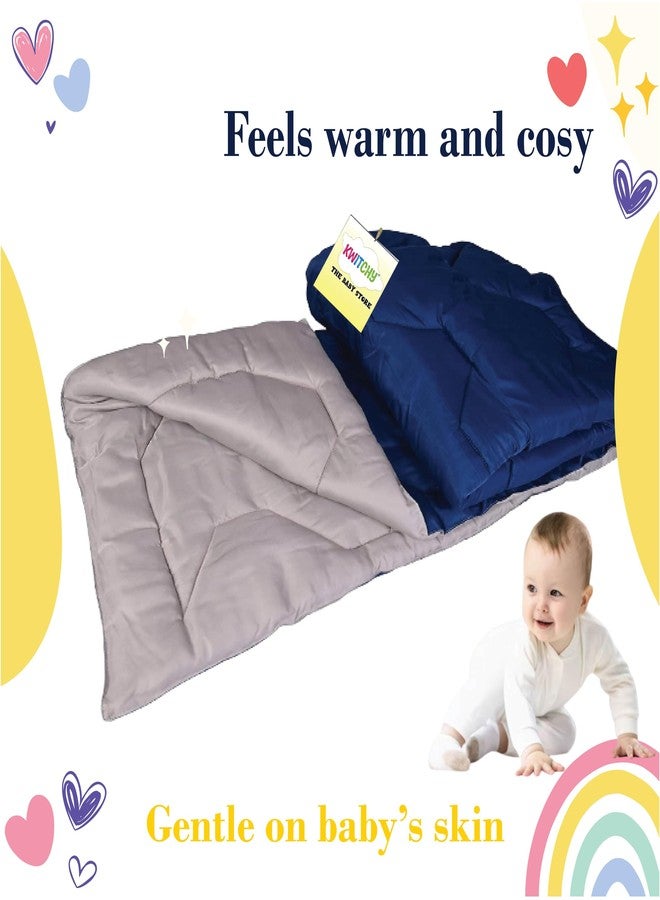 Kwitchy Toddlers & Kids Reversible Comforter Baby All Season Use Blankets AC Quilt (170 GSM, for Upto 8-9 Years Child) (60 X 40 Inches) (5 X 3.3 Feet) (152.4 X 101.6 Cm, Blue & Grey) - Image 3