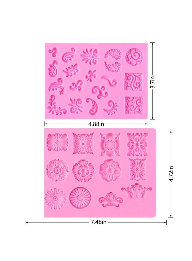 muyulin Baroque Cake Decoration Fondant Molds, Jewelry Gems Feather Silicone Chocolate Sugar Craft Gum Paste Mold For Graduation Season, Christmas Cupcake Topper, Birthday Party Clay Resin Soap Mould - Image 2