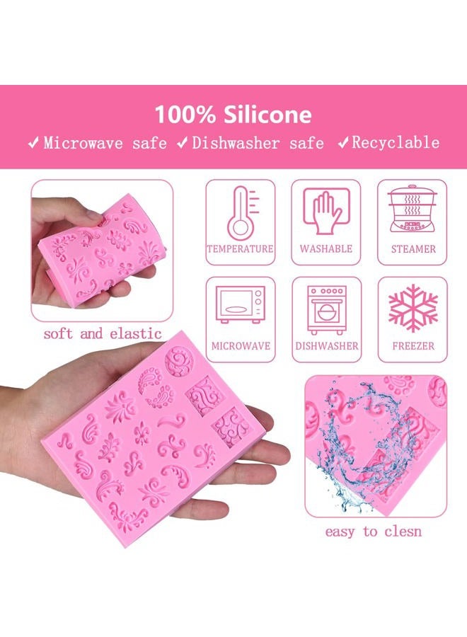 muyulin Baroque Cake Decoration Fondant Molds, Jewelry Gems Feather Silicone Chocolate Sugar Craft Gum Paste Mold For Graduation Season, Christmas Cupcake Topper, Birthday Party Clay Resin Soap Mould - Image 3