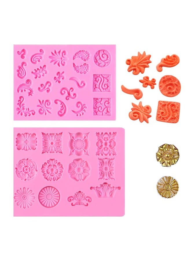 muyulin Baroque Cake Decoration Fondant Molds, Jewelry Gems Feather Silicone Chocolate Sugar Craft Gum Paste Mold For Graduation Season, Christmas Cupcake Topper, Birthday Party Clay Resin Soap Mould - Image 1