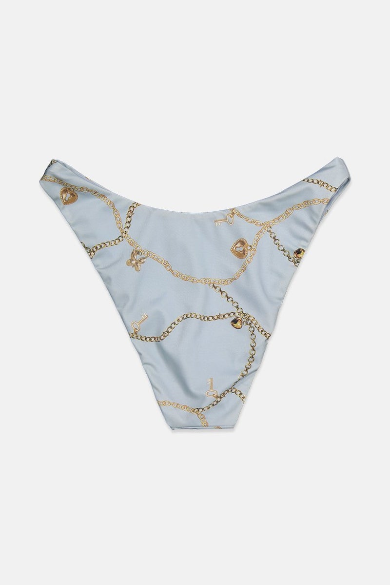 Asos Design Women High Leg Hipster Bikini Bottom, Blue  - Image 2