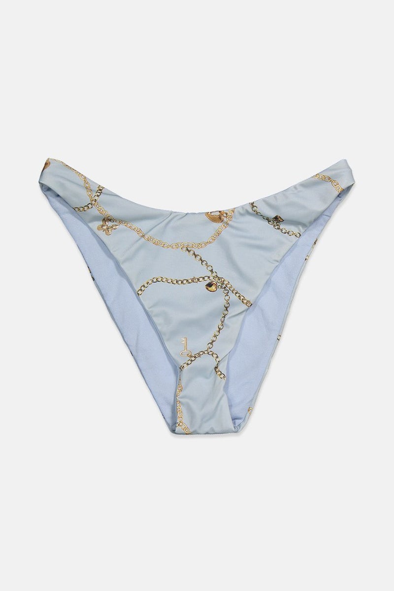 Asos Design Women High Leg Hipster Bikini Bottom, Blue  - Image 1