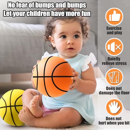 Sprstar Silent Basketball Size 7 (29.5") - Upgrade Foam Basketball Arcade Game Indoor,Ball for Quiet Dribbling and Indoor Training,Pro PU Foam Ball – Higher Bounce - Image 2