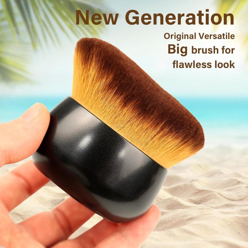 Oversized Body Makeup Brush: 75mm Wide Ultra-Soft Bristles - Non-Shedding Ergonomic Handle Self Tanning Brush for Home, Travel, Beginners And Professionals - Image 3