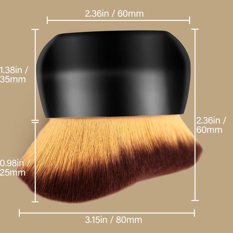 Oversized Body Makeup Brush: 75mm Wide Ultra-Soft Bristles - Non-Shedding Ergonomic Handle Self Tanning Brush for Home, Travel, Beginners And Professionals - Image 5