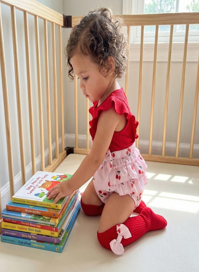 Giraropa Newborn Baby Girl Romper Dress Sleeveless Ruffle Romper Jumpsuit Flowers Infant Girl Spring Summer Festival Clothes (Red floral, 0-3 Months) - Image 4