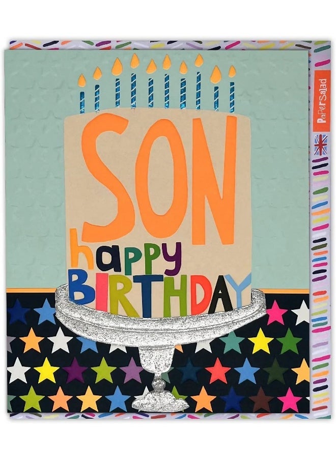 UK Greetings - UK Greetings Son Happy Birthday Cake Card - Image 1