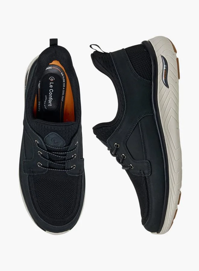 Le Confort Men Panelled Slip-On Leather Loafers