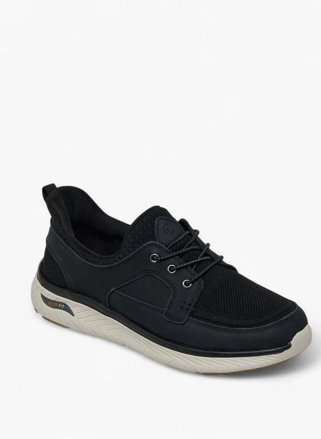 Le Confort Men Panelled Slip-On Leather Loafers