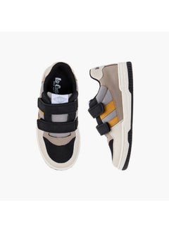 Boys Panelled Sneakers with Hook and Loop Closure
