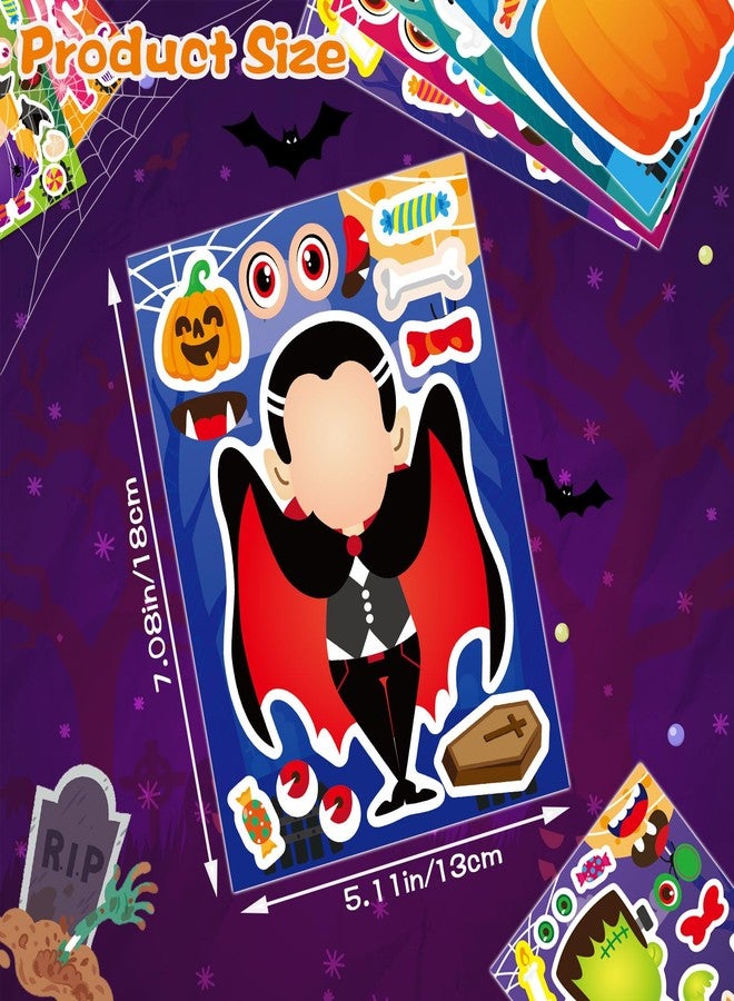 OTAITY 36 Sheets Halloween Stickers for Kids, Make Your Own Halloween Character Mix and Match Stickers Vampires Witches Mummies Zombies Ghosts Sticker, Halloween Party Party Supplies Favors - Image 4