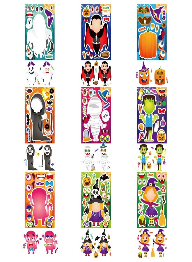 OTAITY 36 Sheets Halloween Stickers for Kids, Make Your Own Halloween Character Mix and Match Stickers Vampires Witches Mummies Zombies Ghosts Sticker, Halloween Party Party Supplies Favors - Image 3