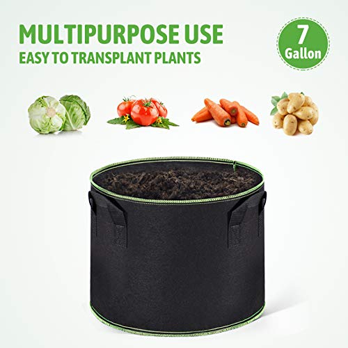 Delxo 10-Pack 7 Gallon Grow Bags Heavy Duty Aeration Fabric Pots Thickened Nonwoven Fabric Pots Plant Grow Bags with Handles - Image 5