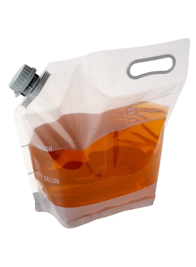 Restaurantware Cater Tek 1 Gallon Water Containers, 10 Drink Bags - Collapsible, Includes Tamper-Evident Caps, Clear Plastic Beverage Bags, For Catered Events, Camping, or Hiking, Durable Handle - Image 2