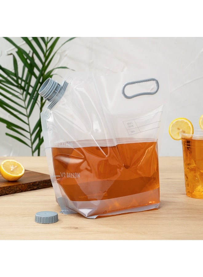 Restaurantware Cater Tek 1 Gallon Water Containers, 10 Drink Bags - Collapsible, Includes Tamper-Evident Caps, Clear Plastic Beverage Bags, For Catered Events, Camping, or Hiking, Durable Handle - Image 4