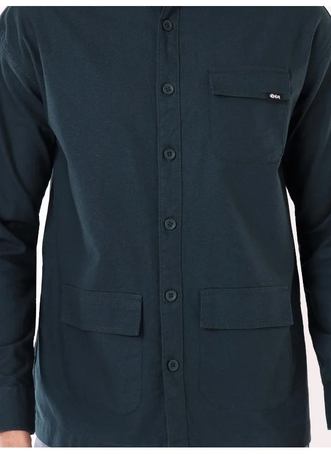 Beyoung Oversized Shacket for Men (X-Large, Blue)