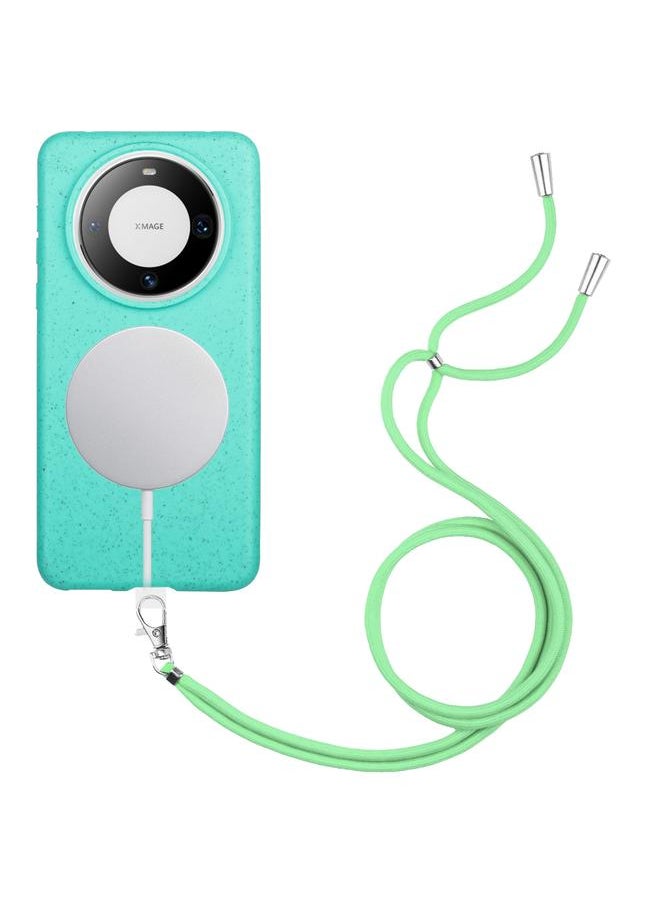 Zaboon - Case For Huawei Mate 60 Wheat MagSafe Magnetic Straw Material + TPU Phone Case with Lanyard - Image 1