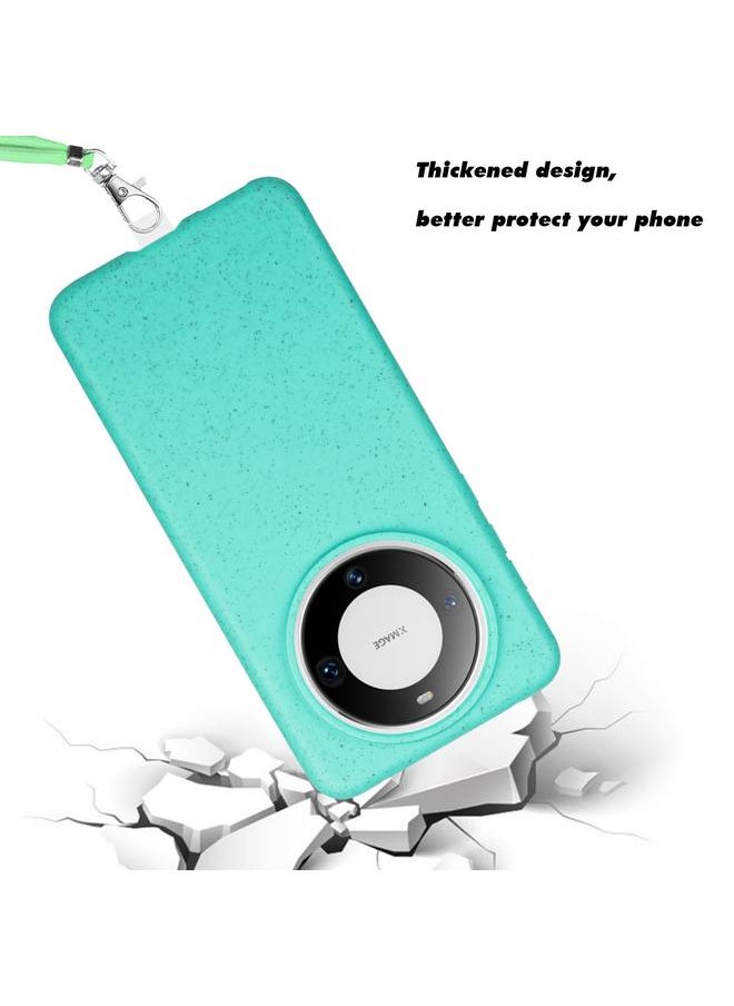 Zaboon - Case For Huawei Mate 60 Wheat MagSafe Magnetic Straw Material + TPU Phone Case with Lanyard - Image 1