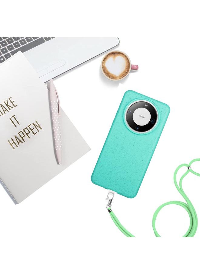Zaboon - Case For Huawei Mate 60 Wheat MagSafe Magnetic Straw Material + TPU Phone Case with Lanyard - Image 1