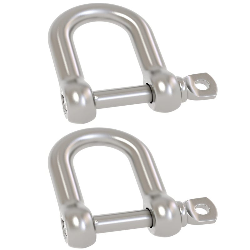 Axe Sickle 2 Pcs 1/2 Inch 12mm Screw Pin Anchor Shackle 304 Stainless Steel D Ring Shackle for Wirerope Lifting, Ship Anchor, Rope Bracelets Or Construction, Car - Image 1