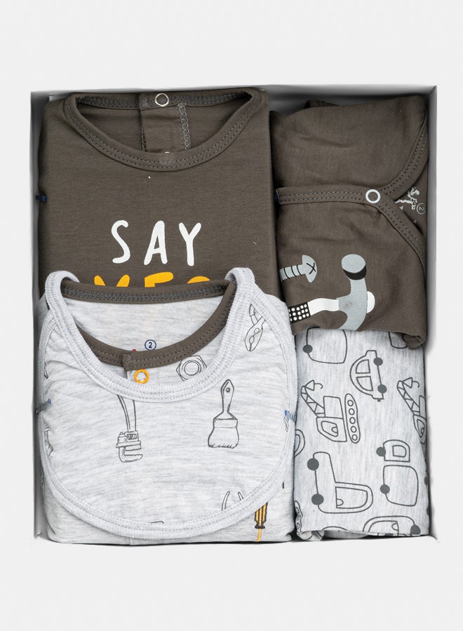 JOCKEY Baby Boy Cars & Tools Printed Summer Cotton Gift Box 5 Pcs. - Image 1