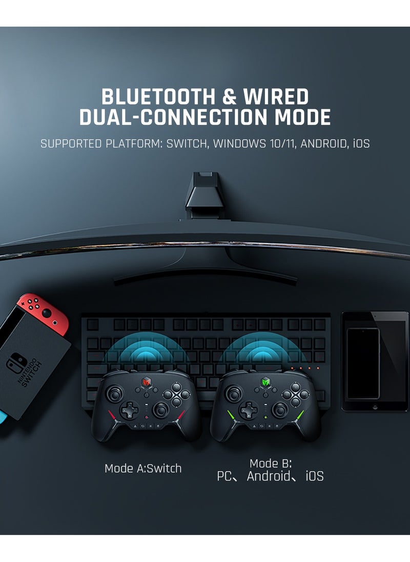 Generic Professional Wireless Gamepad BIGBIGWON BLITZ C2 Pro Gaming Controller 0 Deadzone Joystick One-on Wake Up 1000mAh Battery 6-Axis Gyroscope NFC Bluetooth Wired connected for Switch / PC /Android / iOS  - Image 5
