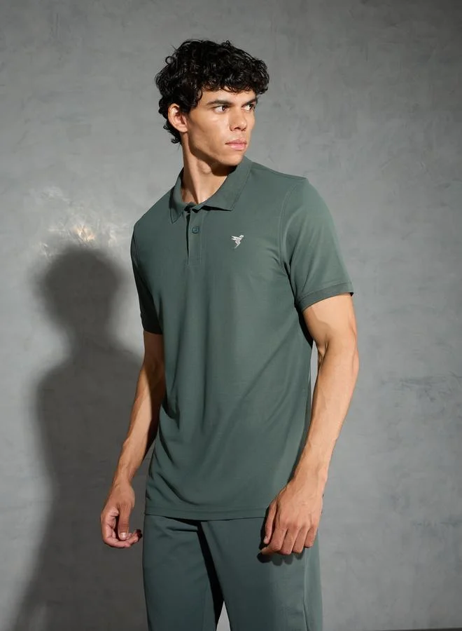Technosport Technosport Men Solid Slim Fit Polo
