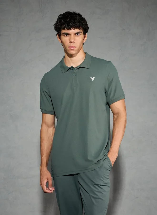 Technosport Technosport Men Solid Slim Fit Polo