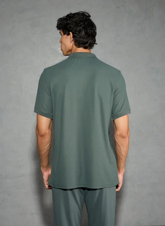 Technosport Technosport Men Solid Slim Fit Polo