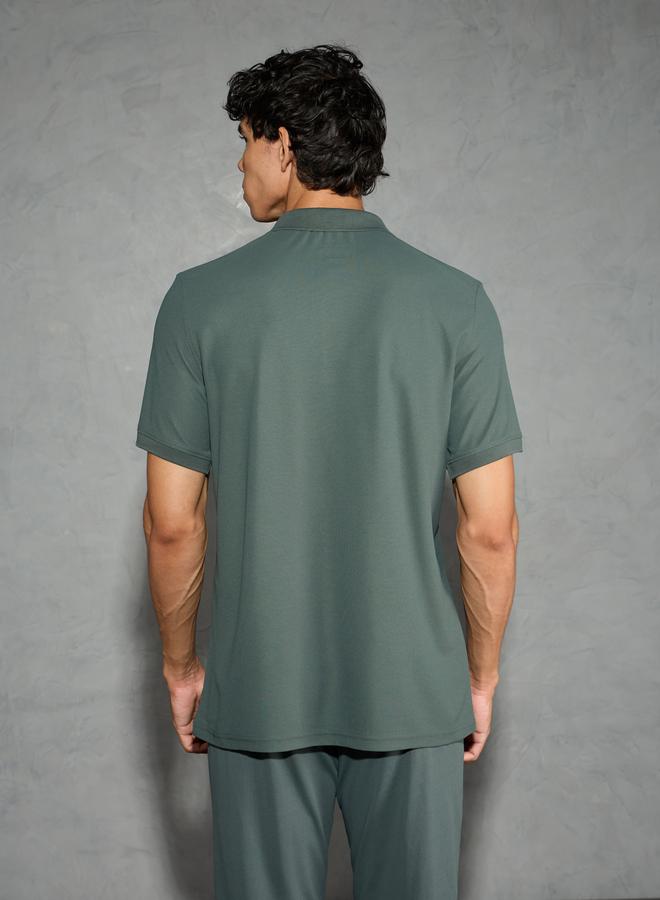 Technosport Men Solid Slim Fit Polo - Image 4