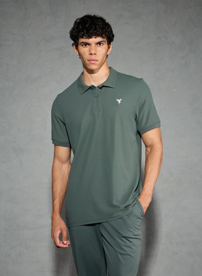 Technosport Men Solid Slim Fit Polo - Image 3