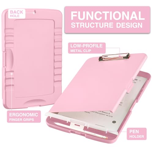 Sooez Clipboards with Storage, High Capacity Clip Boards 8.5x11 with Storage, Heavy Duty Nursing Clipboard Folder, Plastic Clipboard with Pen Holder for Women Teachers Work, School & Office Supplies - Image 2