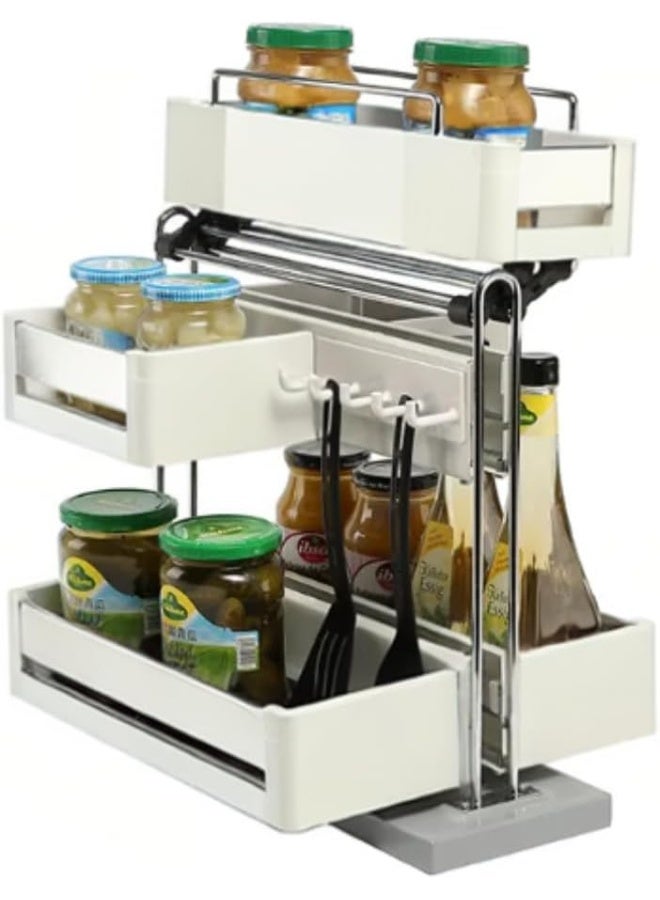 eurocliq Under Sink Kitchen Pull Out Storage Moveable Top Layer Basket  - Image 3