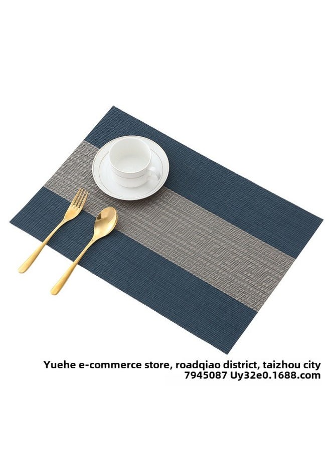 Generic - Direct Jacquard Environmental Protection Table Mat PVC Western Table Mat Chinese European Insulated Table Mat Bowl Mat Easy To Wash Quick Drying-Color:Big Wave Cafe-Specifications:Rectangular About 45*30cm - Image 1