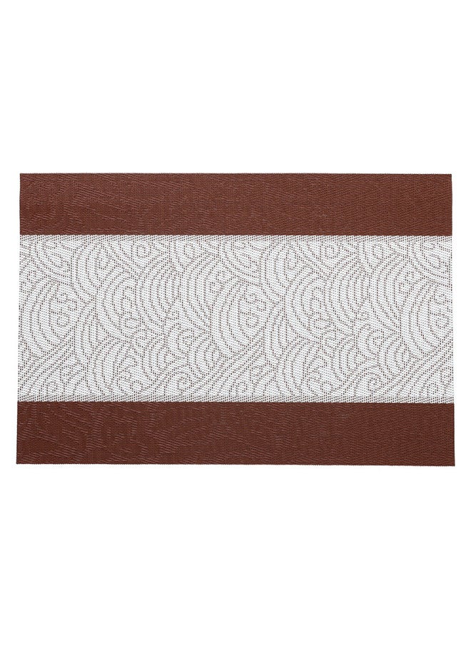 Generic - Direct Jacquard Environmental Protection Table Mat PVC Western Table Mat Chinese European Insulated Table Mat Bowl Mat Easy To Wash Quick Drying-Color:Big Wave Cafe-Specifications:Rectangular About 45*30cm - Image 1