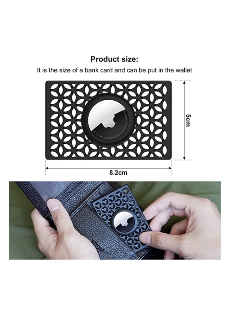 KASTWAVE - Card Case for Apple Airtag Apple Airtag Holder 2 Packs Ultra Slim Credit Card Size AirTags Case for Purse Wallet Handbag Backpack Work Card Anti-lost Protective Case (Black) - Image 1