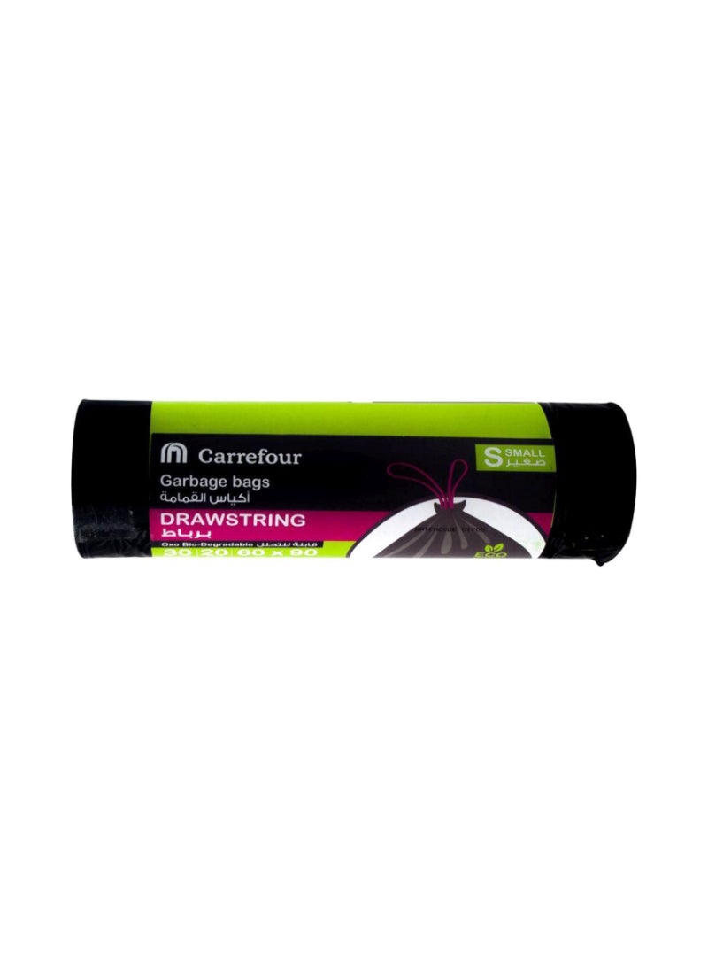 Carrefour Bio 30 Gallon Drawstring Small Black 20 Garbage Bags 