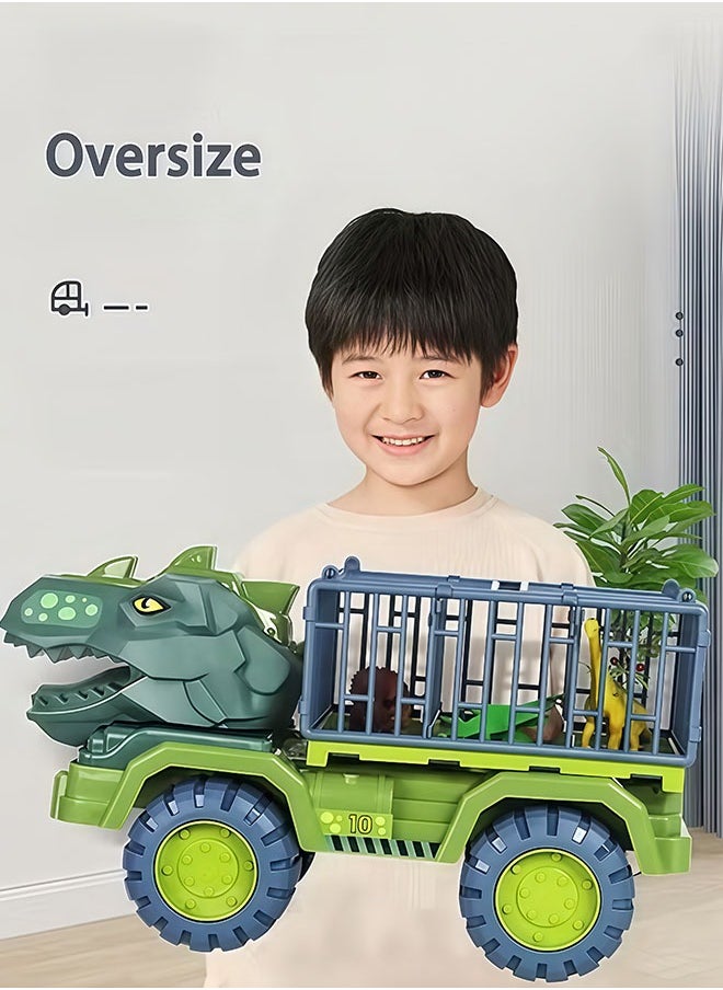 Peachjoy Dinosaur Truck Toys With 15 Dinosaur Toys Playset Figures,Toy Trucks for Boys,Large Dinosaur Carrier Truck  - Image 2