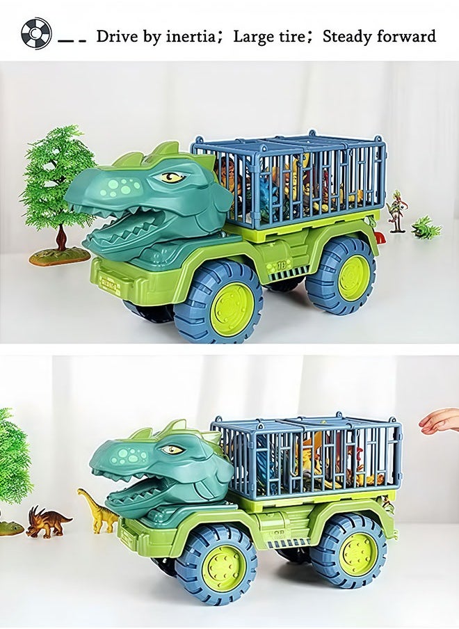Peachjoy Dinosaur Truck Toys With 15 Dinosaur Toys Playset Figures,Toy Trucks for Boys,Large Dinosaur Carrier Truck  - Image 3